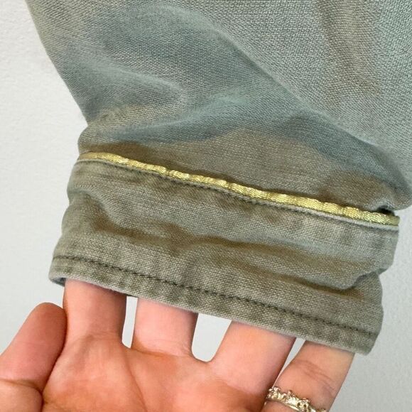 Free People Moss Green Military Oversized Button Front Jacket Women's Small - Picture 2 of 12